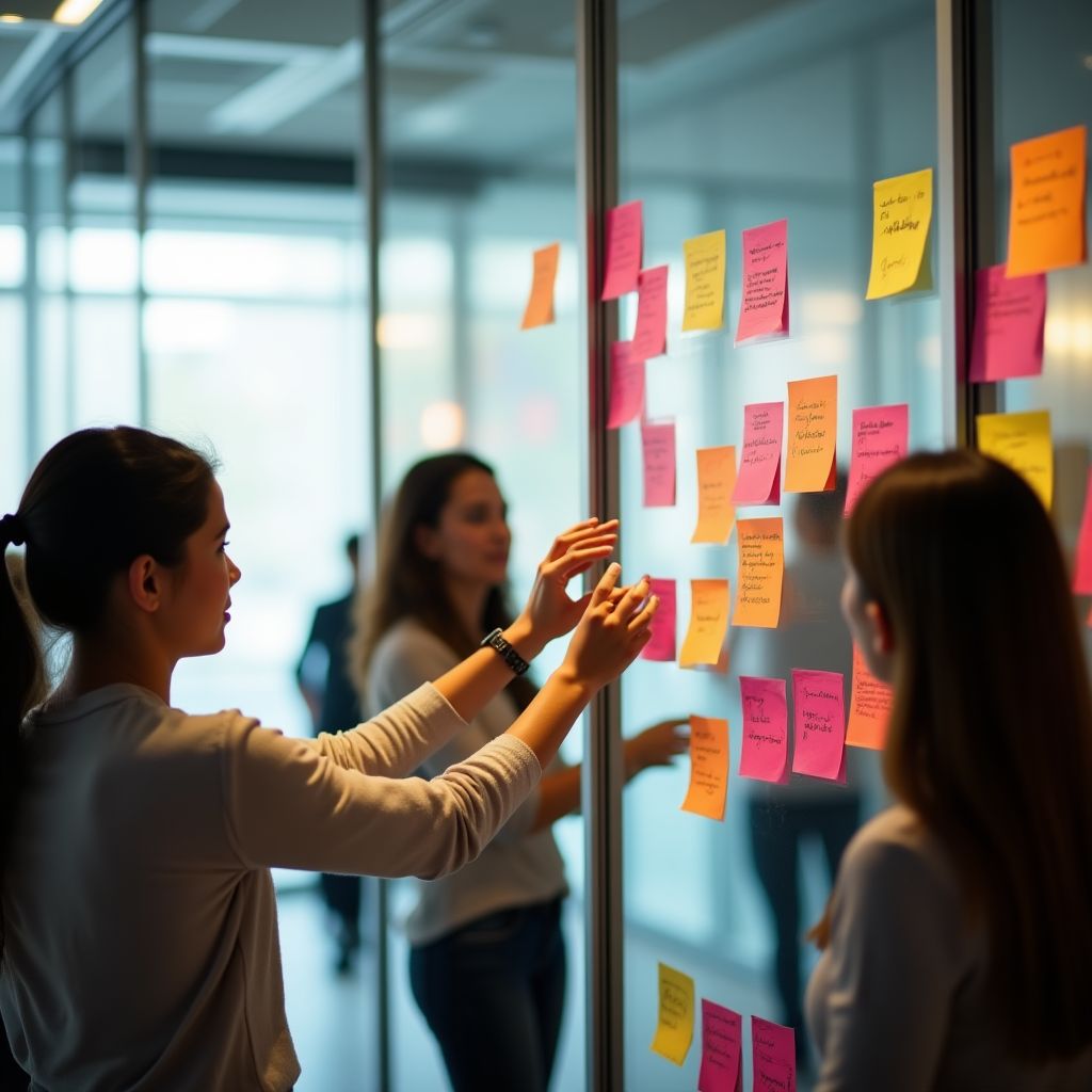 Sesión de Design Thinking utilizando herramientas colaborativas.