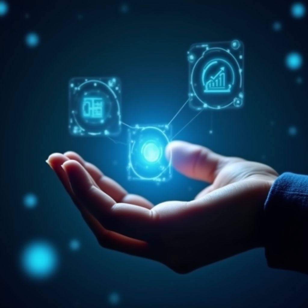 Personas interactuando con interfaces digitales y tecnología avanzada.